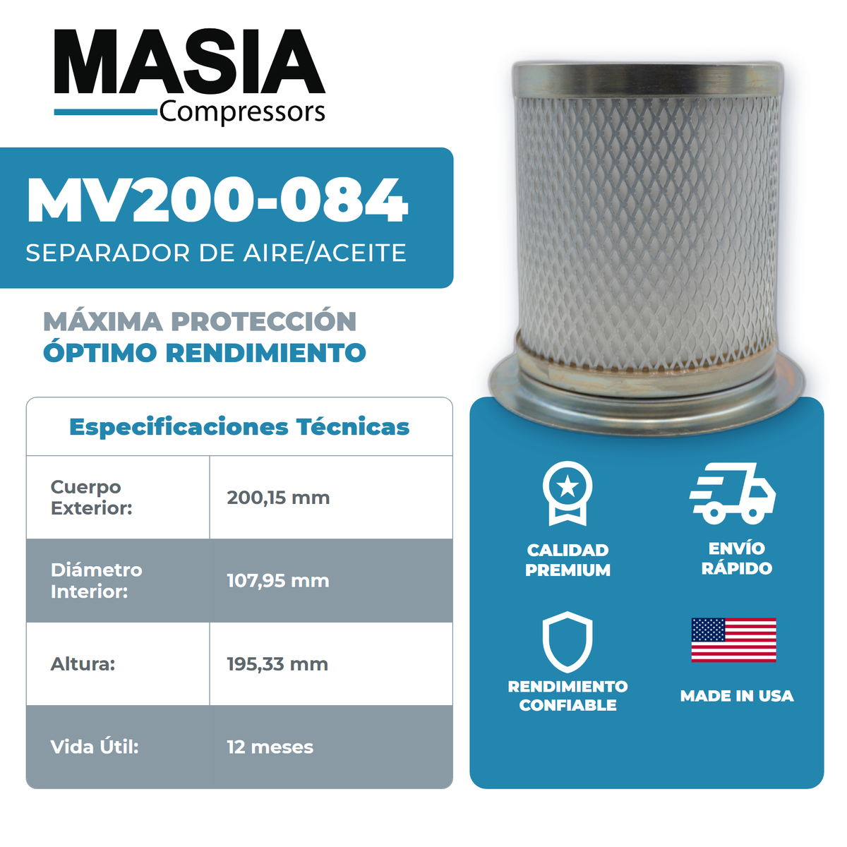 KV200-084 Filtro Separador Keltec Technolab