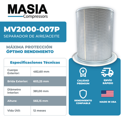 5241923 Filtro Separador Compatible con Mechanequip