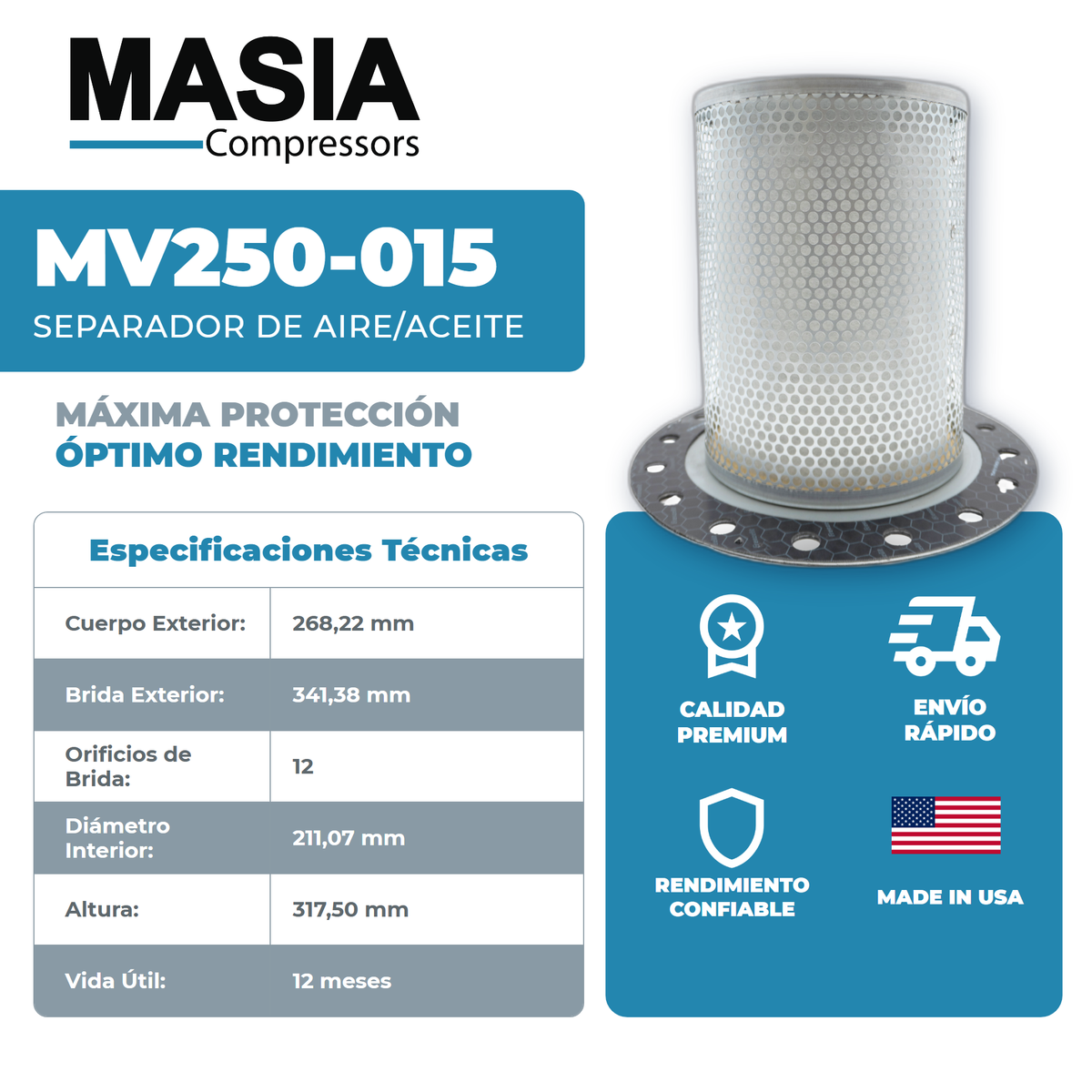 CEJ1012 Filtro Separador Compatible con Chicopee Engineering