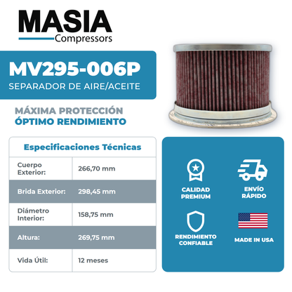 KV295-006P Filtro Separador Keltec Technolab