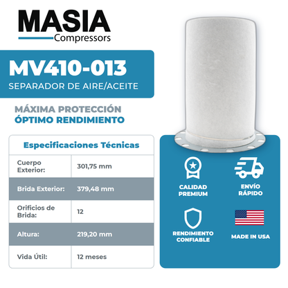 MV410-013 Filtro Separador Masia Compressors