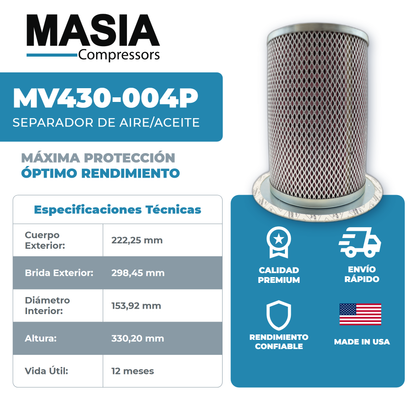MV430-004P Filtro Separador Masia Compressors