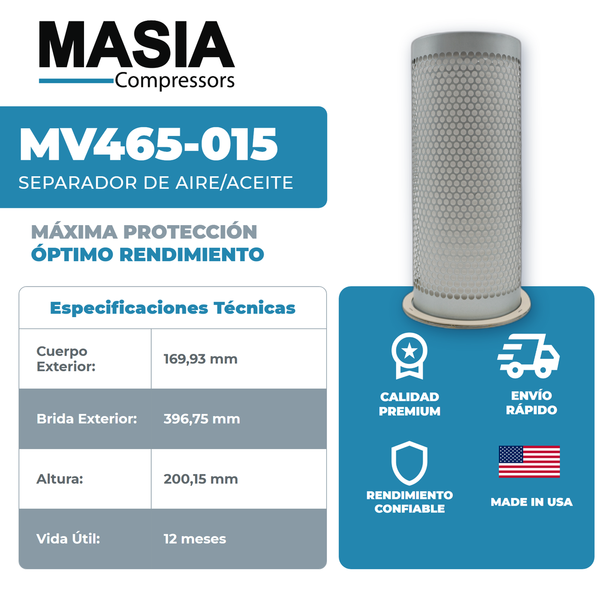 B006700770009 Filtro Separador Compatible con Elgi