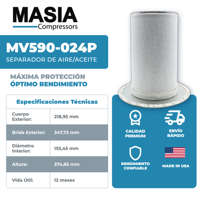 MV590-024P Filtro Separador Masia Compressors