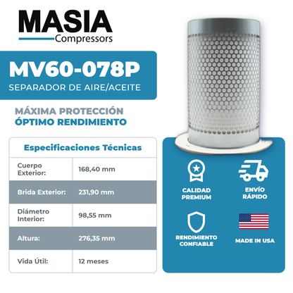 02250214-587 Filtro Separador Compatible con Sullair
