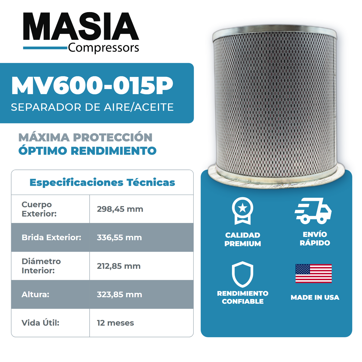 35856376 Filtro Separador Compatible con Doosan