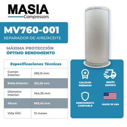 11121426 Filtro Separador Compatible con Mechanequip