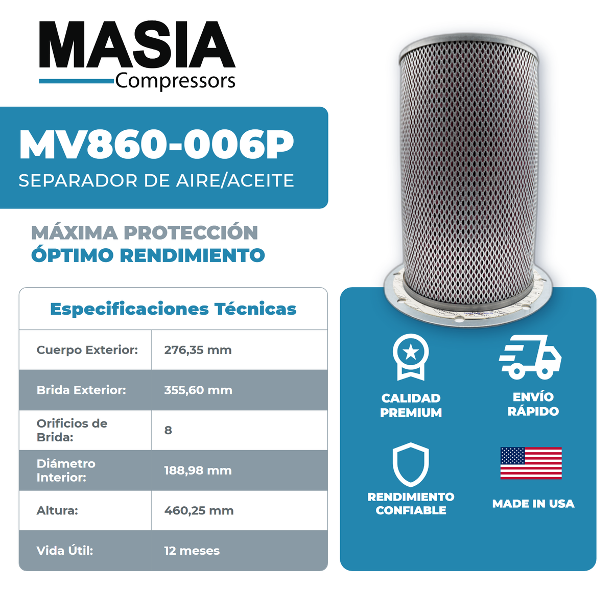 KV860-006P Filtro Separador Keltec Technolab