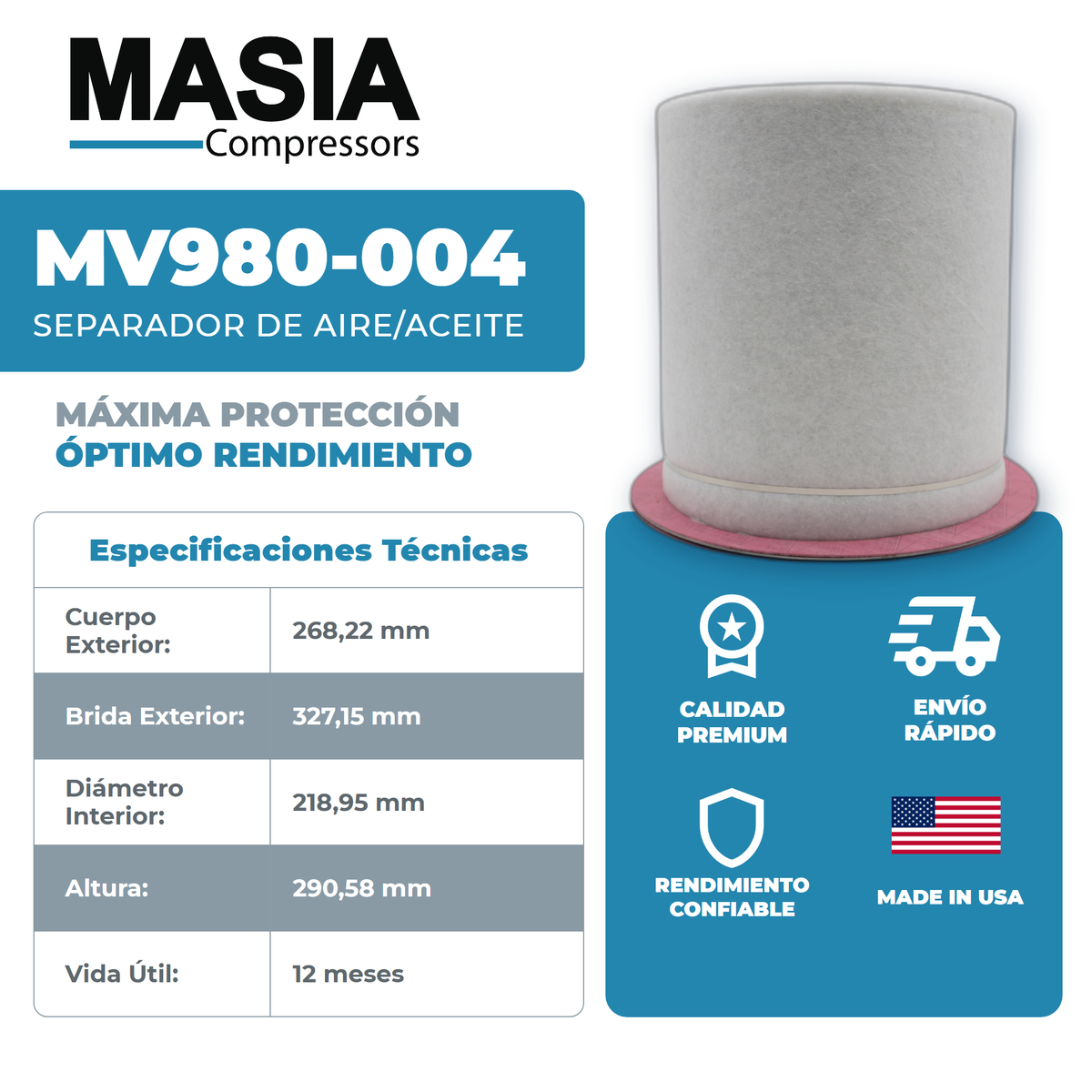 49 303 54 141 Filtro Separador Compatible con Mann Filter