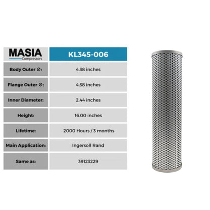 Filtro De Aceite Ingersoll Rand 39711668