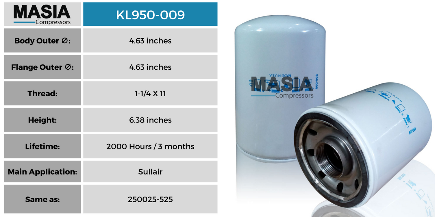 Filtro De Aceite Keltec Technolab KL950-009